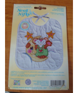 Vintage Baby Bib Janlynn MOUSE ON MOON Cross Stitch Kit Neat &amp; Nifty New! - $14.00