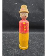 Vintage Wooden Child’s Pencil Crayon Holder Case Hand Painted Clown Anti... - $53.93 CAD