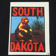 South Dakota Travel Label Decal Luggage Car Stickers w/Sleeve 3" x 4-1/2" - $11.75