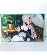 Emelia Waifu Card Anime Green Glitter Girl Wall Art Oversized Board A5 - €19,60 EUR