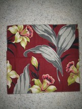 Vintage Double Sided Floral Pattern Barkcloth Fabric Salesman Sample - 17&quot; X 16&quot; - £24.92 GBP