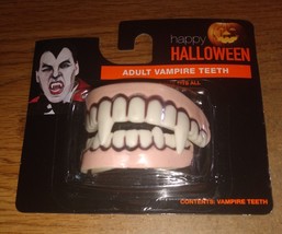 happy Halloween Adult Vampire Teeth One Size Fits All with Fangs NEW - £2.41 GBP