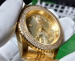 gold automatic diamond watch with exhibition case &amp; adjustable bracelet - $1,499.90