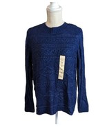 St John&#39;s Bay Womens Blue Cable Knit Grandpa Sweater Sz M - £7.75 GBP
