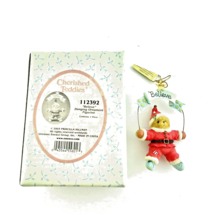 Cherished Teddies Ornament Believe Santa Bear Holding Banner Enesco 112392  - £13.86 GBP