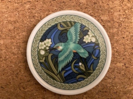 Beautiful Hummingbird Art Flowers 3.25&quot; Porcelain Coaster - $4.50