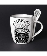 Alchemy Gothic ALMUG22 Stirring Up Magic Mug &amp; Spoon Set Cauldron Coffee... - $314.11 MXN