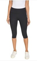 DKNY Womens Leggings Black Capri Stretch Pockets High-Waist Soft Active ... - $39.99