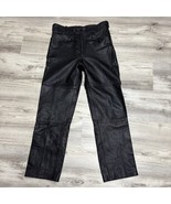 First Genuine Leather Motorcycle Pants Mens 36x31 Black Straight Leg 5 P... - $105.03 CAD