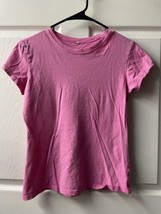GH Pink Girls Medium Cap Sleeve Plain Cotton T shirt - £4.57 GBP