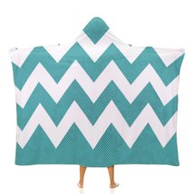 Mondxflaur Blue White Striped Hooded Throw Blanket for Living Room Office Warm - £17.68 GBP+
