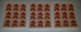 VTG Hallmark Teddy Bear Pilgrim Pumpkin Thanksgiving Stickers ~ Lot of 3 Sheets - $13.42