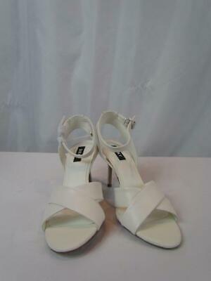 Primary image for NIB DKNY White High Heel With Straps Over Foot And Adjustable Buckle Size 8M