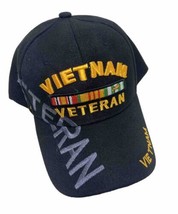 Vietnam Veteran Embroidered Black Acrylic Adjustable Ball Cap Nwt - $16.50