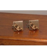 Pre-Owned Vintage Men’s Gold Tone Golf Tee &amp; Ball Fashion Cuff Links  - £7.78 GBP