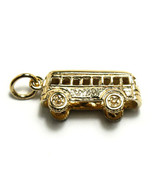 Gold Vermeil over Sterling Silver Bus Keepsake Gift Charm Pendant - $19.89