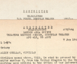 WWII ETO US Headquarters Office Of War Information Orders - £29.71 GBP