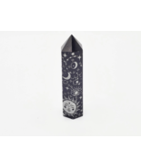 Obsidian Moon SILVER Obelisk ~Protection, Grounding, Intuition, Mystery,... - £15.96 GBP