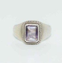 Vintage Amethyst Sterling Silver Ring Size 7 - £36.78 GBP