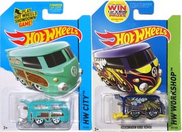 Volkswagen Kool Kombi Set of Hot Wheels HW City Garage Surf Shop Patrol 2 Cars - - $51.42