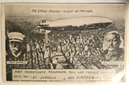 Antique First Flight Hindenburg Zeppelin Postcard - £79.02 GBP