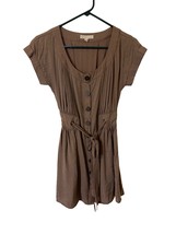 Edge Little Brown Dress Juniors Size S Pleated Belt Mini Knee Length - $15.27