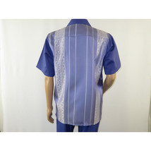 Men MONTIQUE 2pc Walking Leisure Suit Matching Set Short Sleeve 2227 Purple image 5