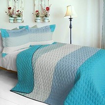 [Secret Charm Of Malinalco] 3PC Vermicelli-Quilted Patchwork Quilt Set (... - £75.85 GBP