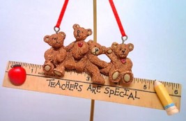 Kurt Adler Holly Bearies Ornament Teachers Are Special Bears Ruler Vintage - £7.40 GBP