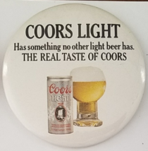 Vintage Coors Light 3-1/2&quot; Pinback Button - £6.28 GBP