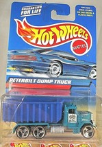 2000 Vintage Hot Wheels Collector #190 Peterbilt Dump Truck Aqua Blue-Bed w/3 Sp - $10.75