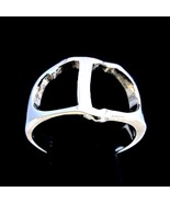 Sterling silver ring initial Tau Greek alphabet letter symbol high polis... - $47.00
