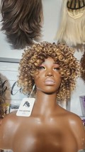 AISI QUEENS Afro Wigs For Black Women Short Kinky Curly Brown Mixed Blon... - £14.79 GBP