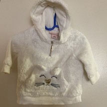 Juicy Couture Baby Girl Hoodie Hooded Sweatshirt 6 To 9 Months White Cat Fluffy - £6.70 GBP