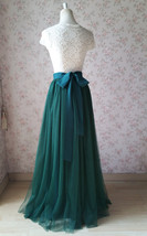 Dark Green Tulle Maxi Skirt Bridesmaid Plus Size Tulle Skirt Wedding Outfit image 4