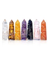 Set Of 7 Orgone Healing Point Wands With 3.5&quot; Amethyst Crystal, Rose Qua... - £35.29 GBP