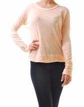 SUNDRY Womens Top Floral Long Sleeve Round Neck Soft Light Peach Size US 1 - £24.34 GBP