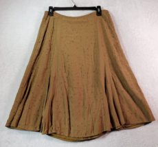 J. Jill A Line Skirt Womens Petite Small Brown Eyelet 100% Rayon Lined Side Zip - £14.83 GBP