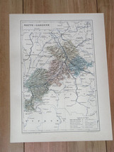 1887 Antique Original Map Of Department Of HAUTE-GARONNE Toulouse / France - £21.06 GBP