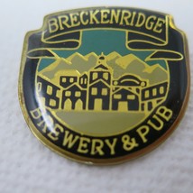 Button Colorado Breckenridge Brewery and Pub Shield Pin Vintage Acrylic Metal  - $11.35