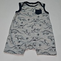 Dinosaur Baby Boy 0-3 Months Clothing Outfit Lot Romper Shorts Green Gra... - £13.14 GBP