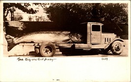 RPPC Esagerazione Fumetto Pesce Su Camion Il Grande Uno Got Via Unp Udb Postcard - £12.23 GBP