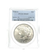 1935-S $1 Silver Peace Dollar Graded by PCGS as MS65 Uncirculated Three ... - $2,451.02 CAD