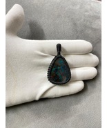 Special Sale, Fabulous Azurite Pendent with Amazing black thread work - £6.27 GBP