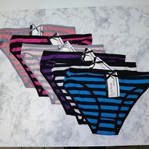 6 pack ladies bikini underwear - variety of striped colors - size Medium - £8.74 GBP