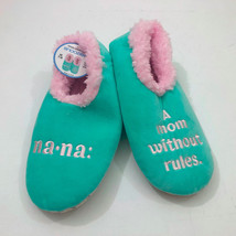 Snoozies Women&#39;s Light Green &quot;Mom Without Rules Nana&quot;  Non-skid Slippers... - $12.86