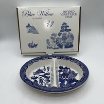 Churchill Blue Willow Divided Vegetable Serving Dish New In Box Made In England - £23.10 GBP