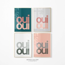 French Typography Oui Oui Poster | Museum Paper Printed Poster | Yes Yes, Positi - £16.03 GBP