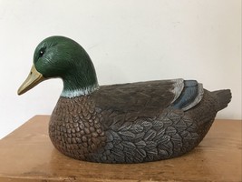 Ceramic Painted Mallard Duck Decoy Sculpture Hunting Fishing Cabin Decoration - £47.78 GBP