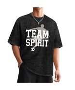 Team Spirit Washed Drop Shoulder Cotton T-Shirt (Size S - 2XL) - $27.00